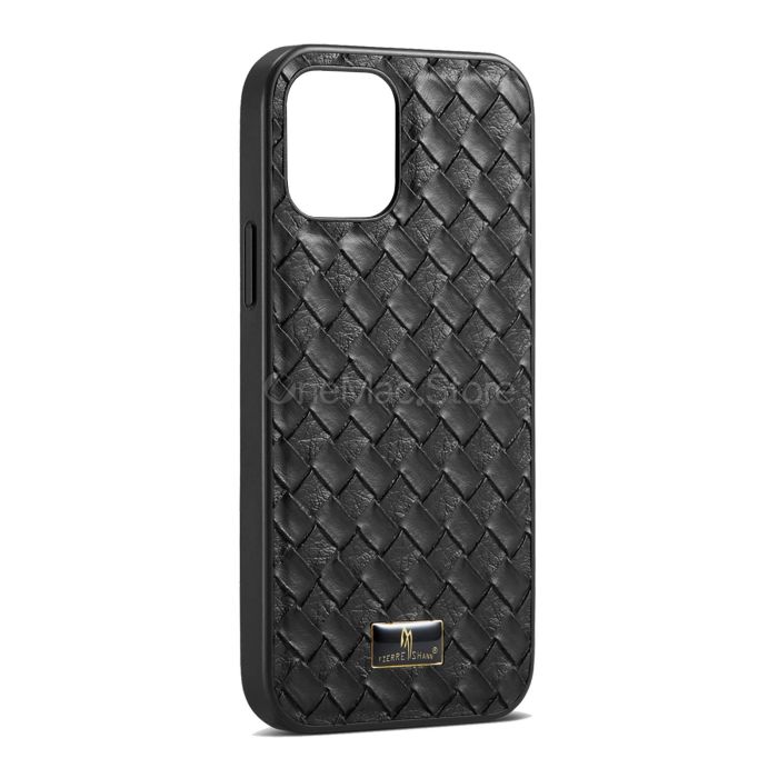 Чохол шкіряний FS Braided для iPhone 14 Pro (Чорний)
