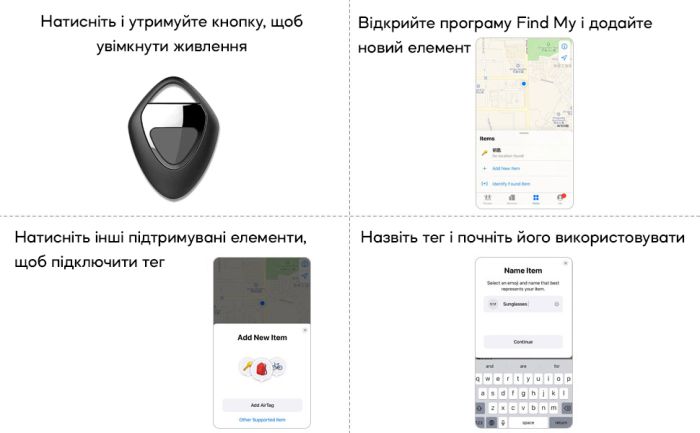 MFI ITag AirTag для Apple (Чорний/Black)