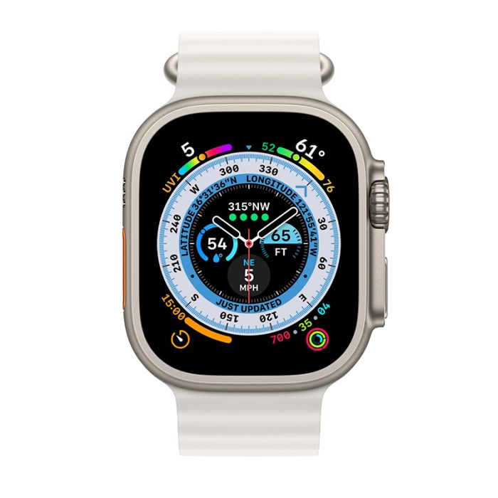 Ремінець Apple Ocean Band для Apple Watch 42/44/SE/45/49 mm Ultra (білий/white) MQE93