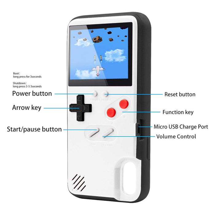 Чохол Dendy/GameBoy кольоровий 36 ігор для iPhone XS (Білий)