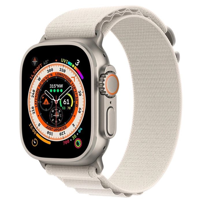 Ремінець Apple Alpine Loop Band Medium для Apple Watch 38/40/41 mm (Білий/Starlight) MQE53