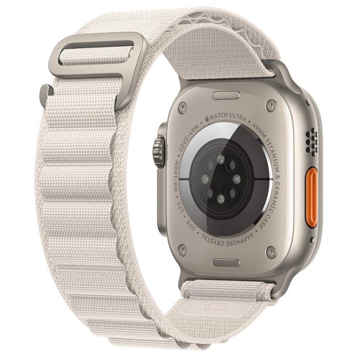 Ремінець Apple Alpine Loop Band Medium для Apple Watch 38/40/41 mm (Білий/Starlight) MQE53
