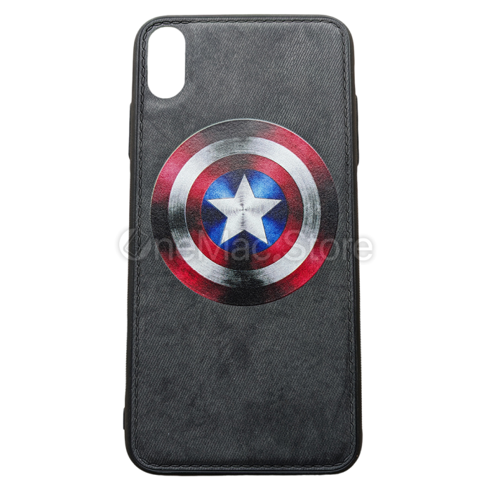 Чохол Captain America Shield емблема для iPhone XS Max (Чорний)